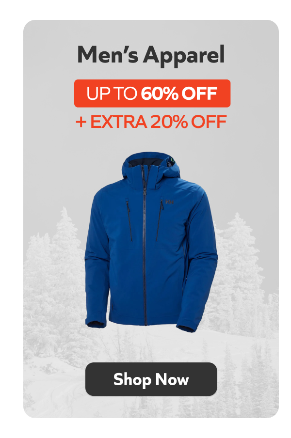 Men’s Apparel - Up to 60% off + extra $20 off. Shop Now!