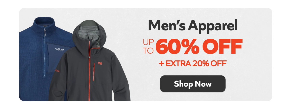 Men's Apparel - Up to 60% off + extra 20% off. Shop Now!