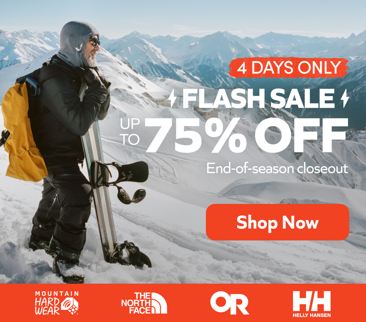 4 days only. Flash Sale: Up to 75% off. End of season closeout. Shop Now!