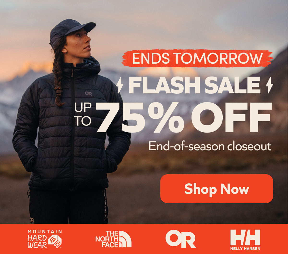 Ends Tomorrow. Flash Sale: Up to 75% off. End of season closeout. Shop Now!