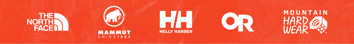 Shop top outdoor brands: The North Face, Mammut, Helly Hansen, Outdoor Research & Mountain Hardwear