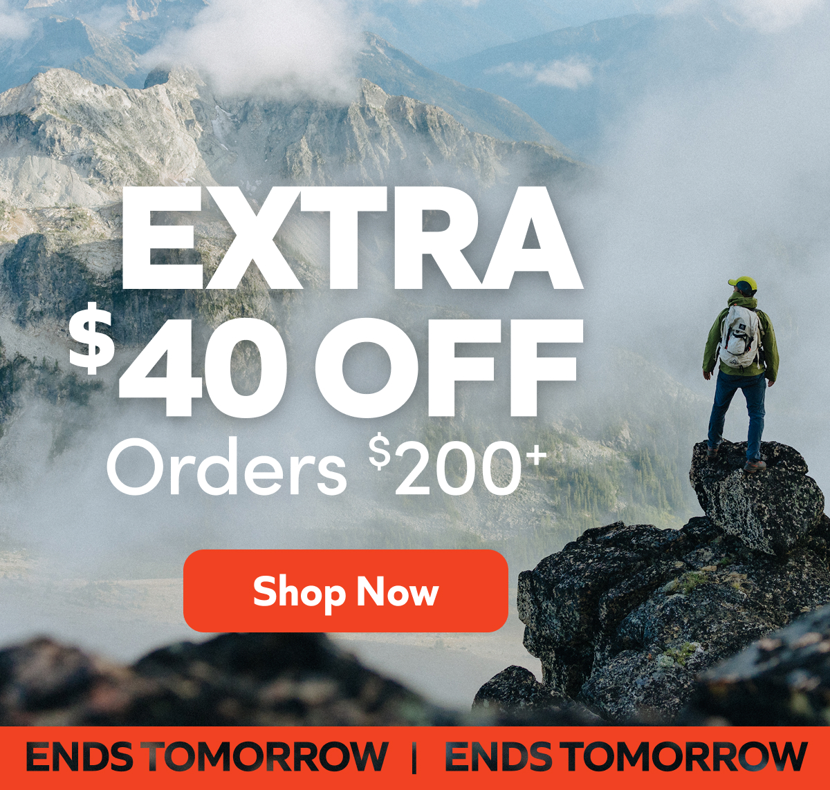 Extra $40 off orders $200+. Ends Tomorrow — Shop Now!