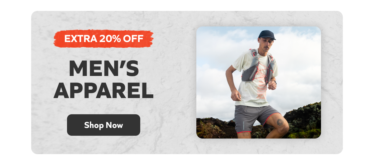 Extra 20% off men's apparel. Shop Now!