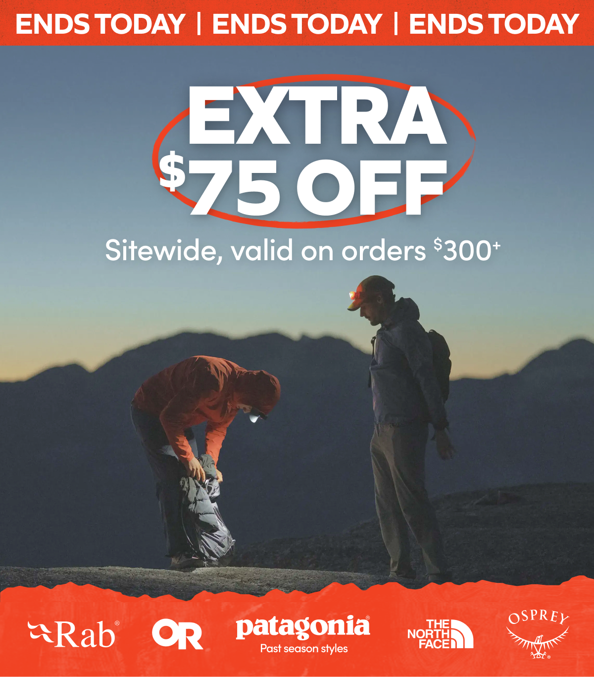Extra $75 Off Orders $300+ Ends Tonight!