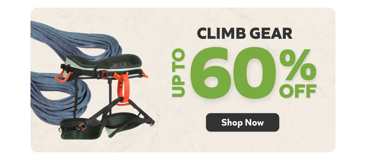 Up to 60% off climbing gear!