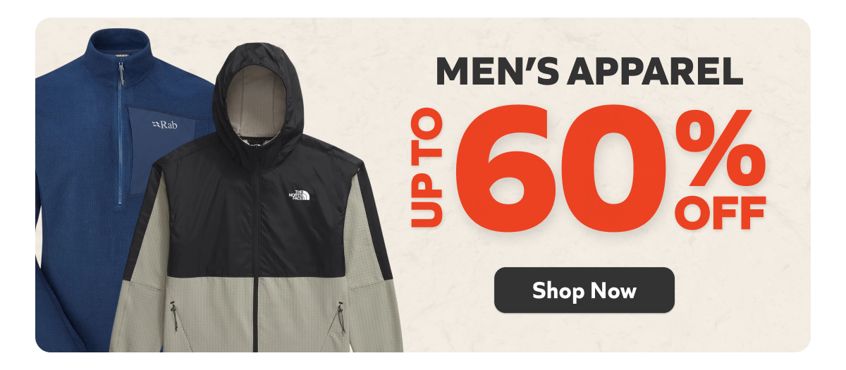 Up To 60% Off Men's Apparel