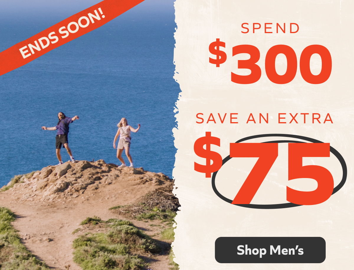 Only 1 day left to save an extra $75 off on orders $300+.