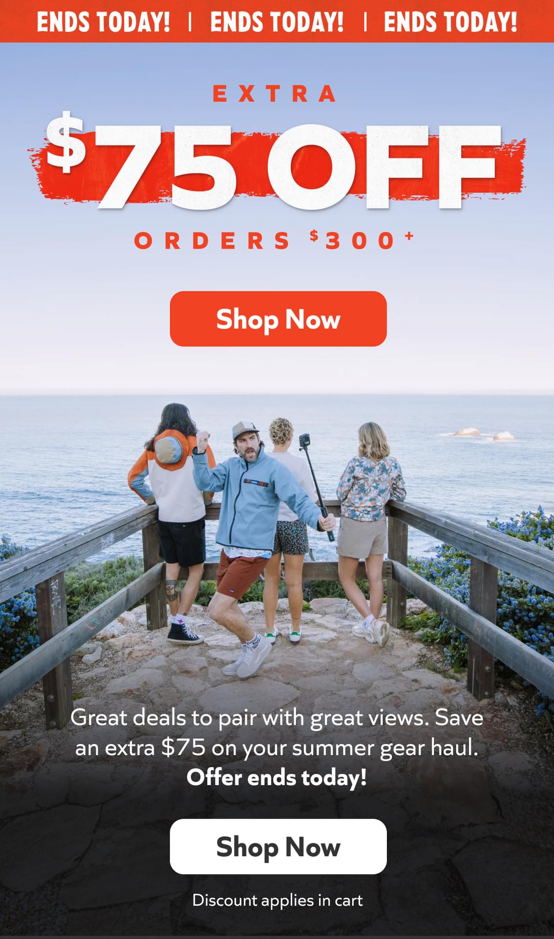 Extra $75 Off Orders $300+ Ends Tonight!