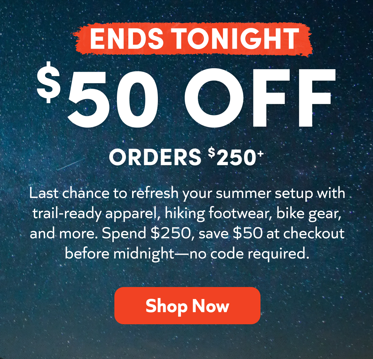 3 Days Only! Save an extra $50 off on orders $300+.