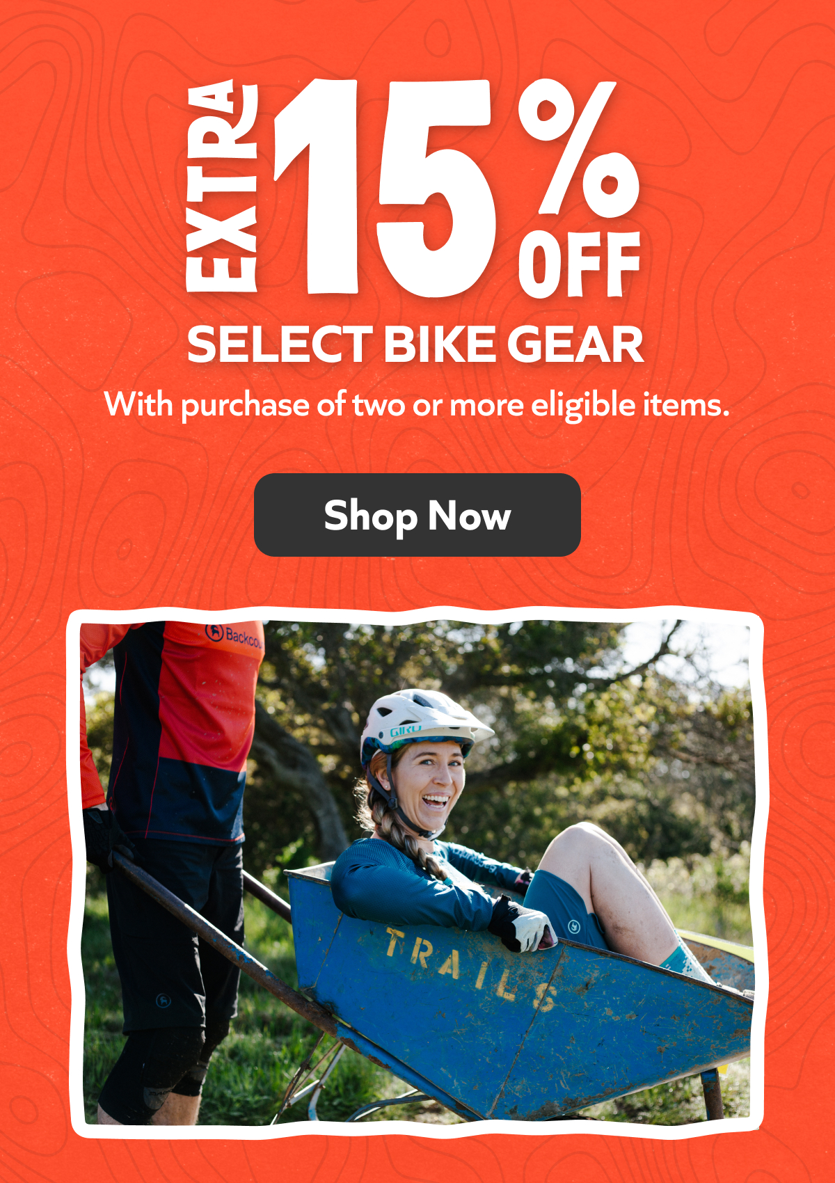 Buy two or more eligible items, take an extra 15% off —apparel, shoes, helmets, and more.