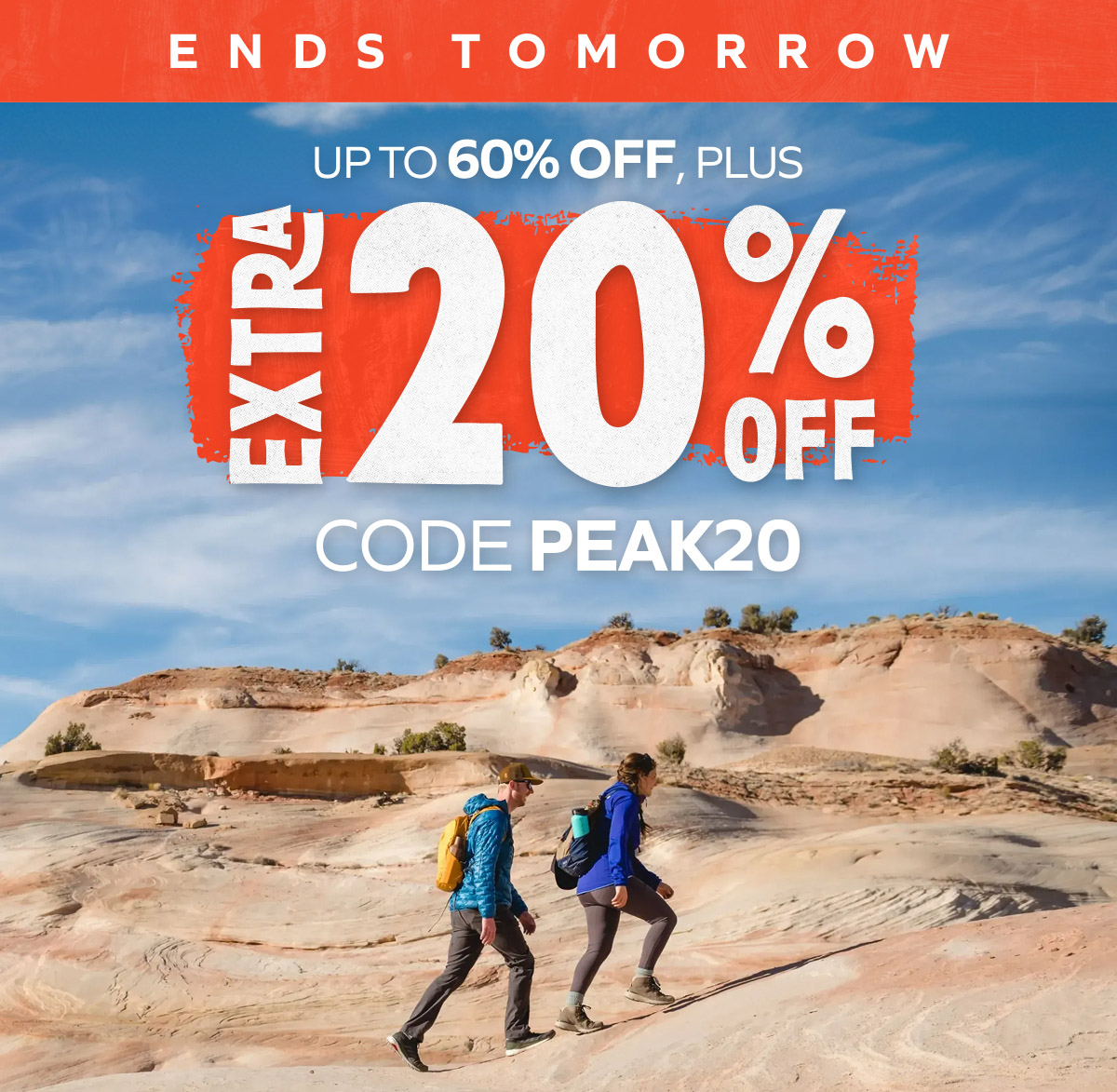 Ends Tomorrow: Up to 60% Off, plus Extra 20% Off with code PEAK20.