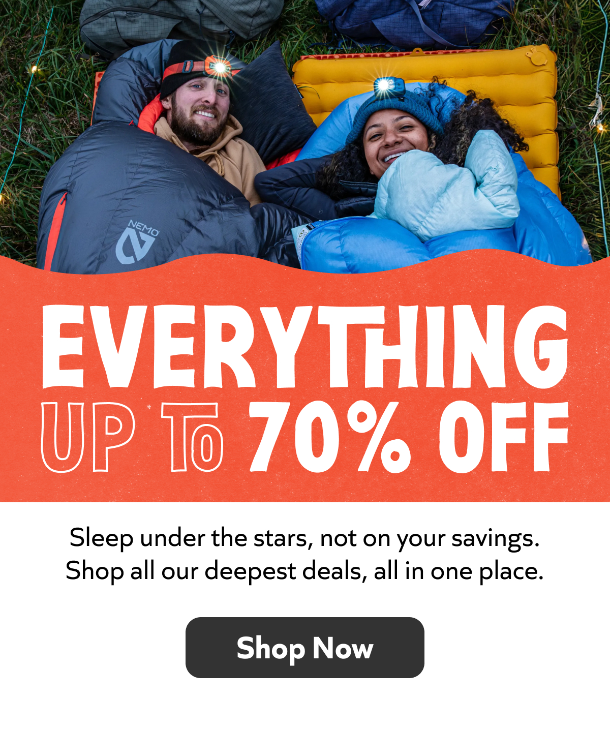 Up to 70% off everything! Shop now