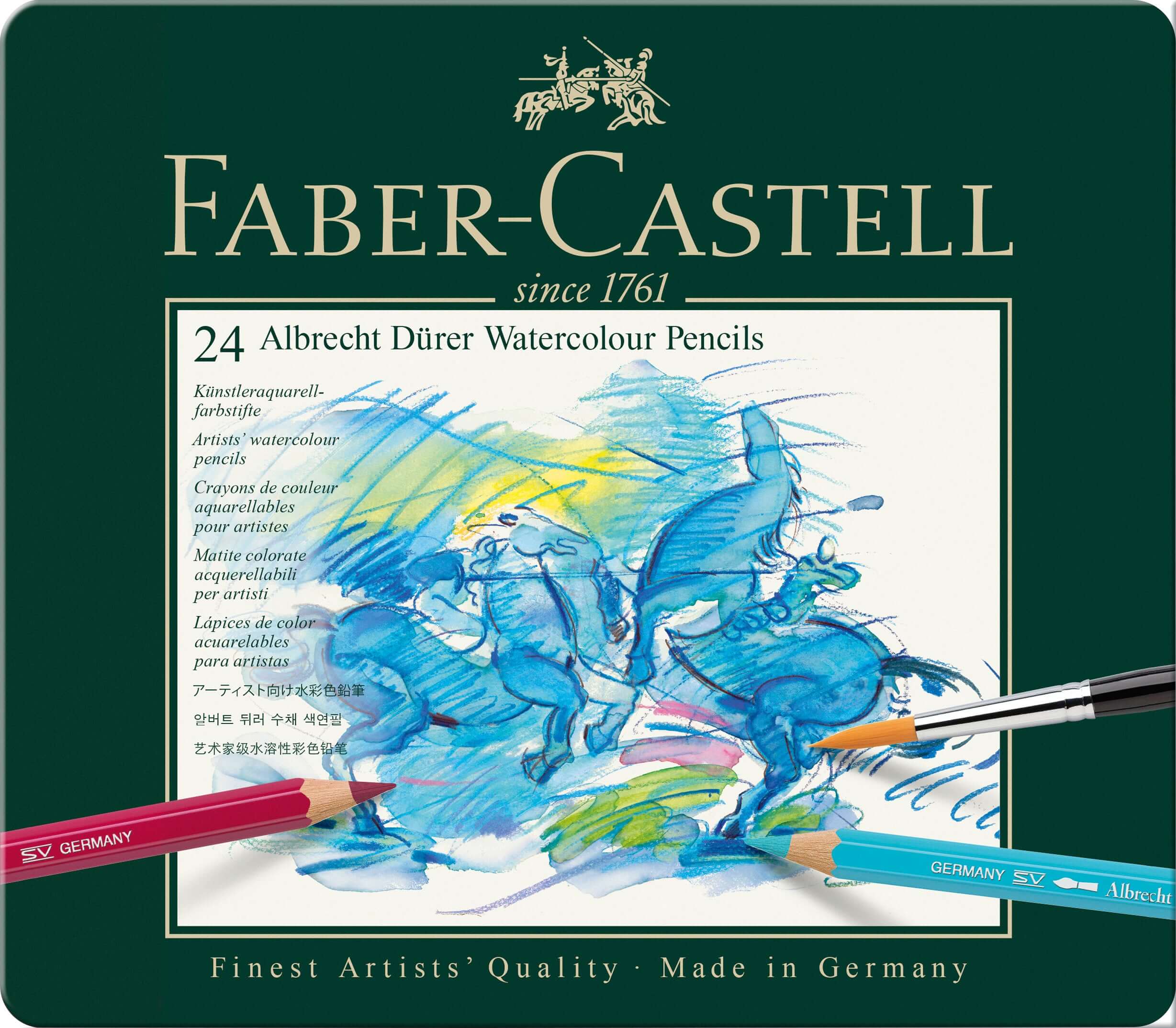 Image of Faber-Castell Albrecht Dürer akvarelfarver tinæske - 24 farver