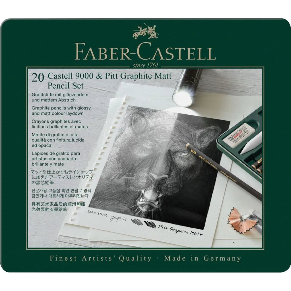 Image of Faber-Castell 9000 & Pitt Graphite Matt sæt 20 stk.