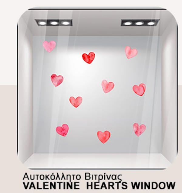 Αυτοκόλλητο Βιτρίνας VALENTINE HEARTS WINDOW