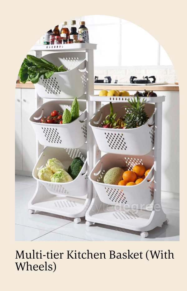 Multi-tier Kitchen Basket (With Wheels)