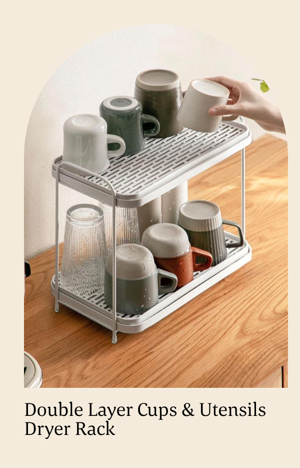 Double Layer Cups & Utensils Dryer Rack