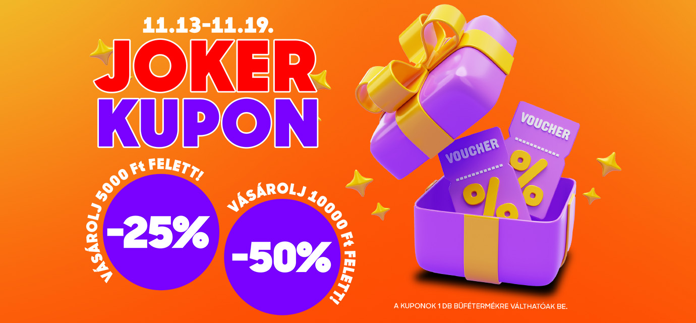 🎉 Joker Kupon: akár 50% kedvezmény a büfében!