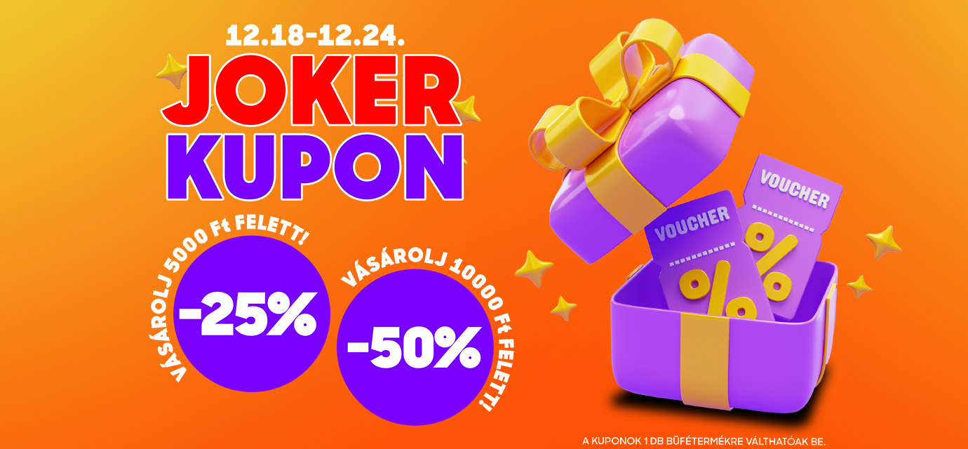 🎉 Joker Kupon: akár 50% kedvezmény a büfében!