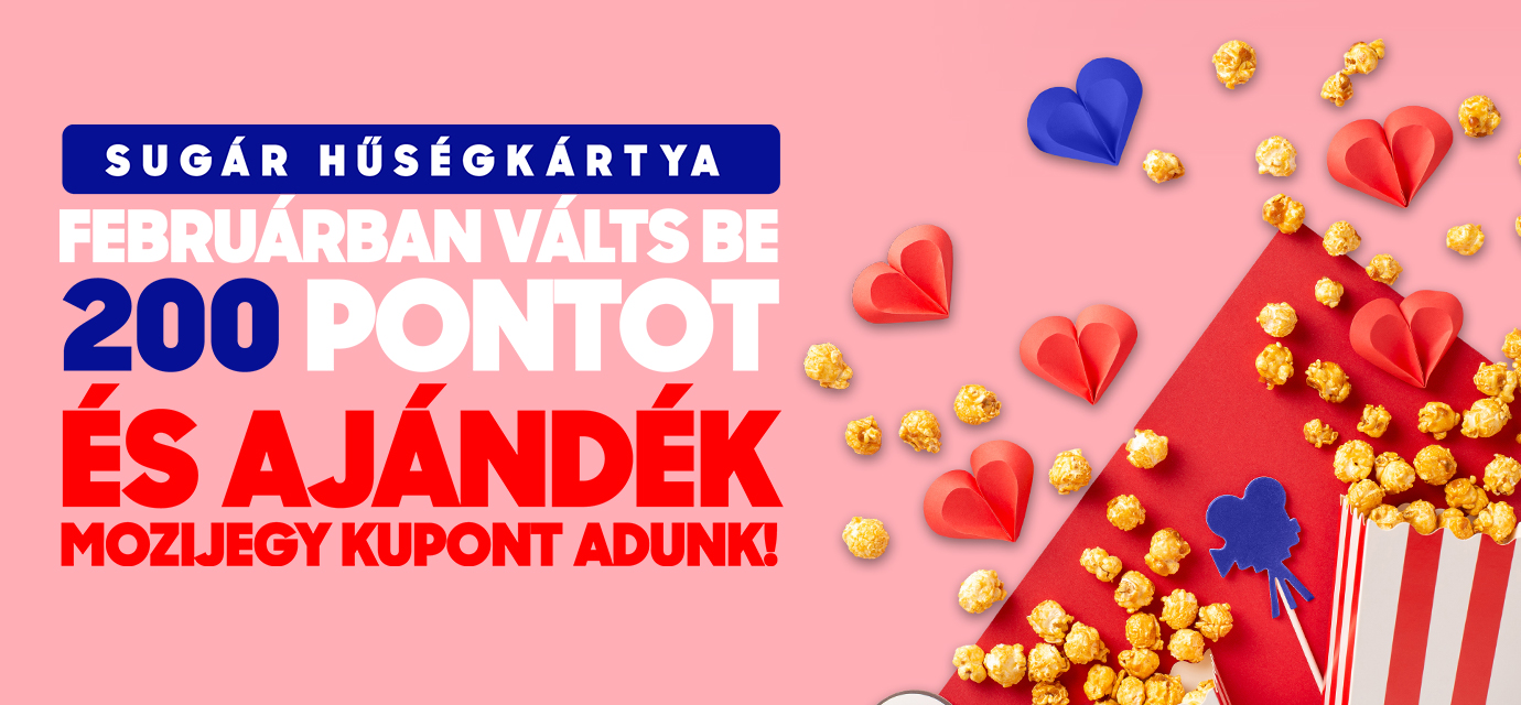 200 pont beváltásakor ajándék mozijegy kupon!🎁