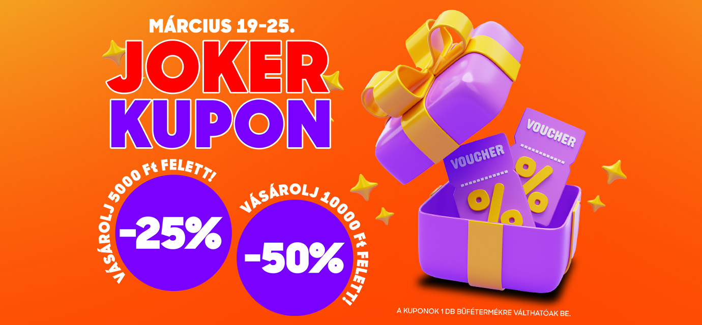 🎉 Joker Kupon: akár 50% kedvezmény a büfében!