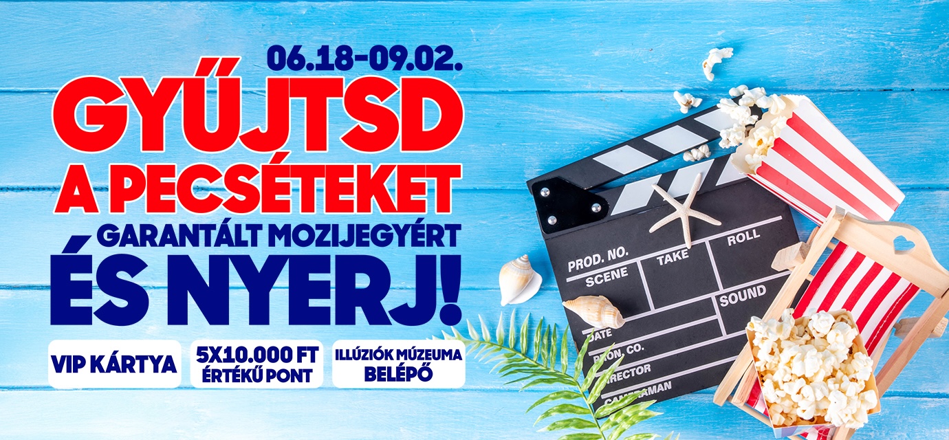 Gyűjtsd a pecséteket garantált mozijegy kuponért nyáron és nyerj!☀️