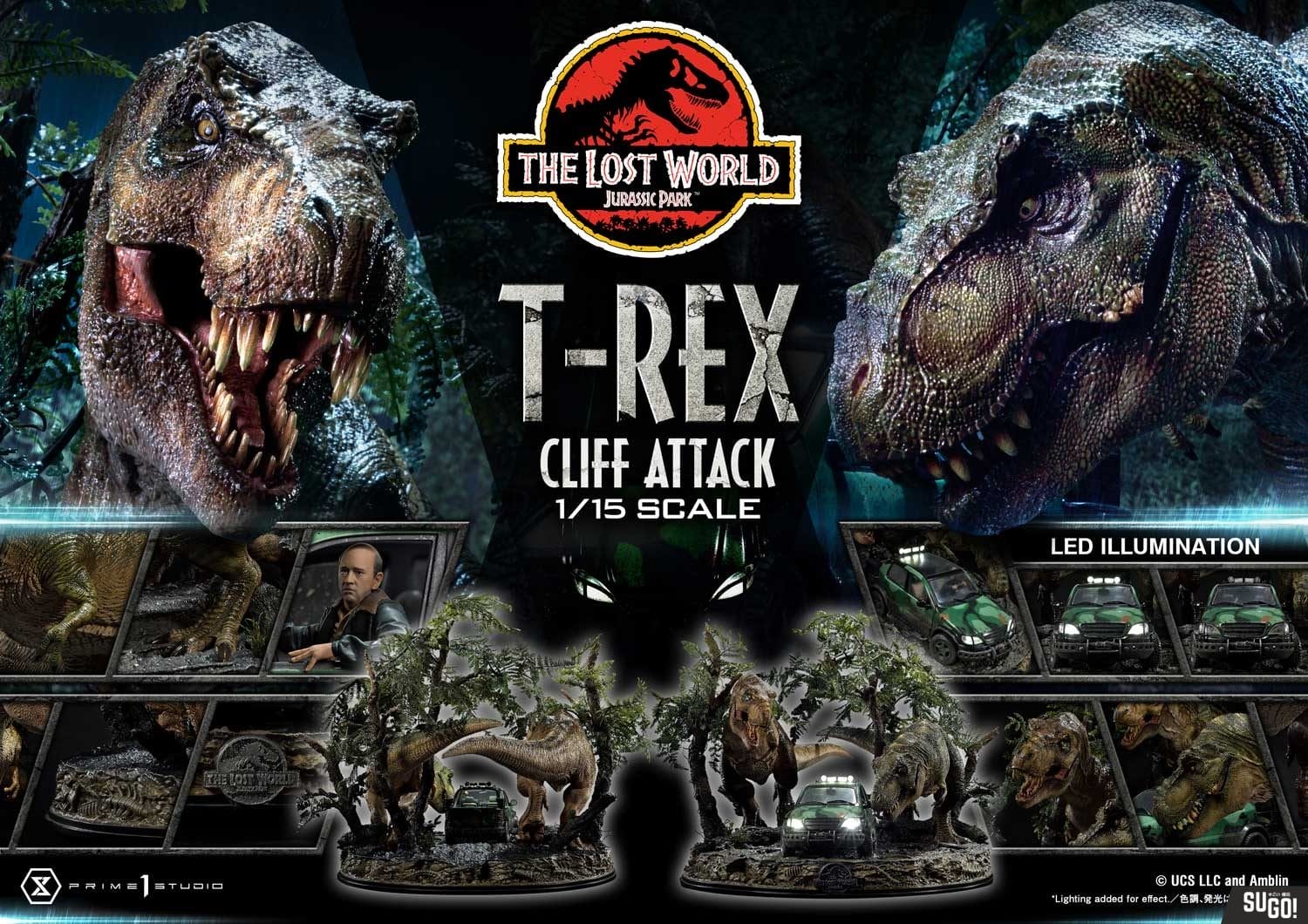 Prime 1 Studio Legacy Museum Collection The Lost World: Jurassic Park T-REX Cliff Attack LMCJP-09S_A 1/15 Statue