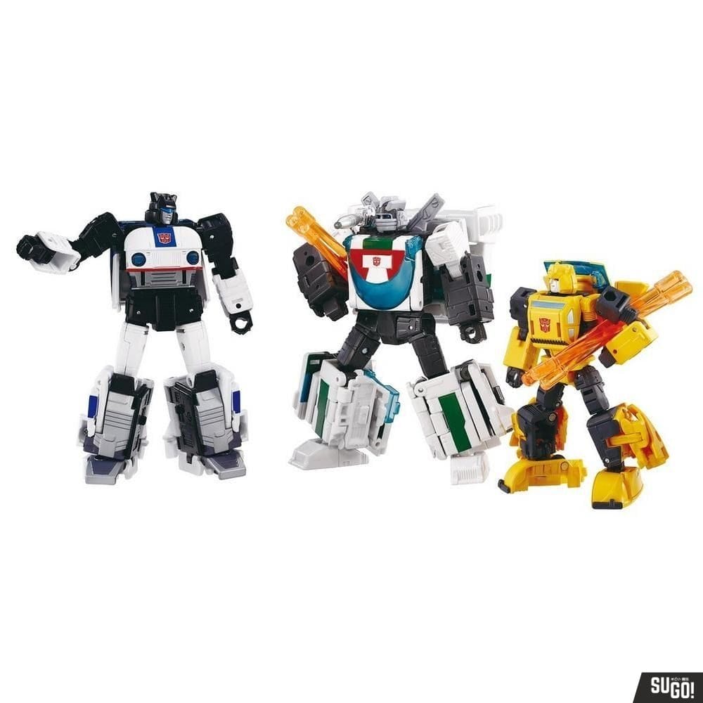 Takara Tomy: Dramatic Capture Series Cybertron Chase 3 Figure Set Transformers Action Figures