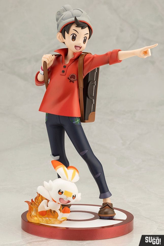 Kotobukiya Pokemon Sword And Shield: Victor With Scorbunny Artfx J 1/8 PVC Figure
