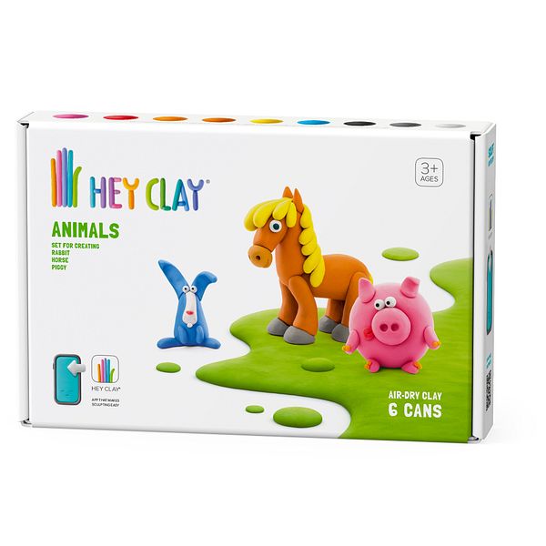 Muovailuvahasetti Eläimet Hey Clay