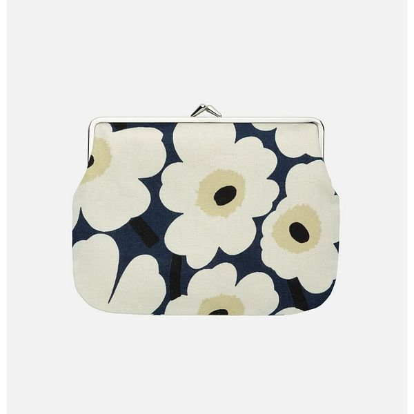 Puolikas kukkaro Marimekko Mini Unikko, yönsininen, kerma, heinä