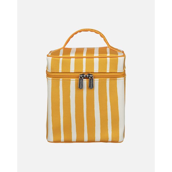 Kosmetiikkalaukku Marimekko Raide Otso, sahramin keltainen, kerma