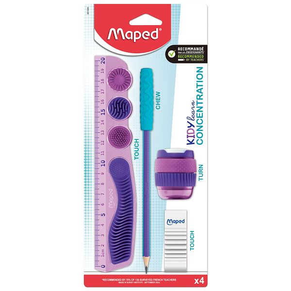 Koulusarja 4 osaa KidyLearn Concentration violetti Maped