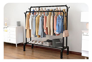 מתלה כפול ורחב עם גלגלים