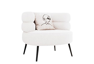 כורסא מעוצבת מבד בוקלה דגם Vika