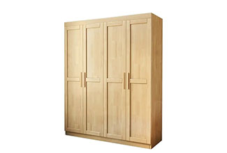 ארון בגדים 4 דלתות בצבע עץ טבעי דגם איתן