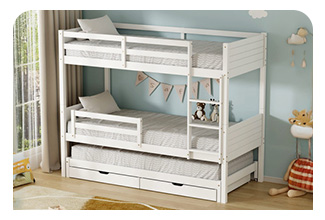 מיטת קומתיים מעץ מלא ואיכותי