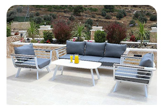 פינת ישיבה לגינה תלת מושבית אלומיניום