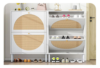 ארון נעליים מעוצב משולב ראטן 