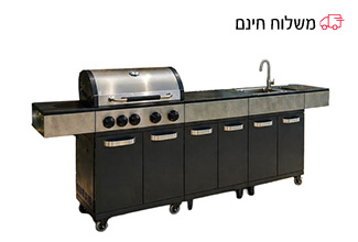 מטבח חוץ 4 מבערים כולל כיור וכירת צד דגם קאפרי