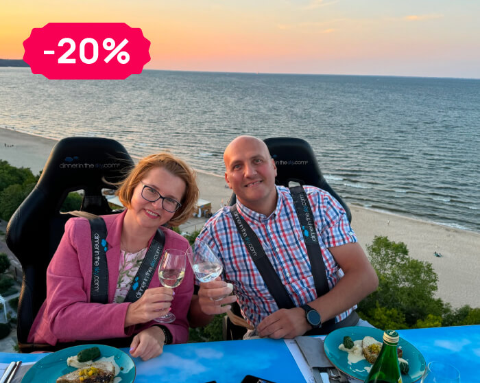 Kolacja Dinner in the Sky – fine dining dla dwojga 50 m nad ziemią