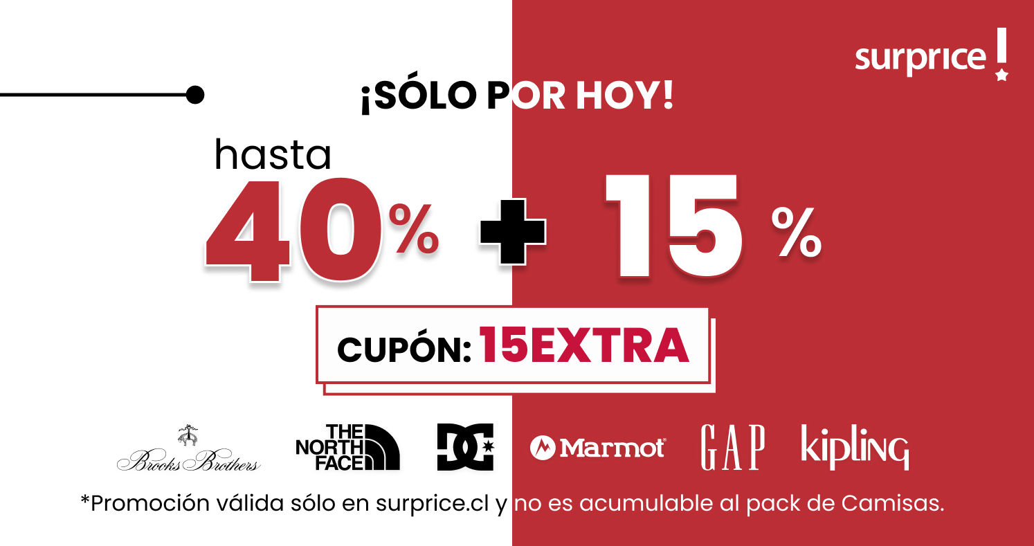 Oferta | hasta 40% + 15%, sólo por hoy