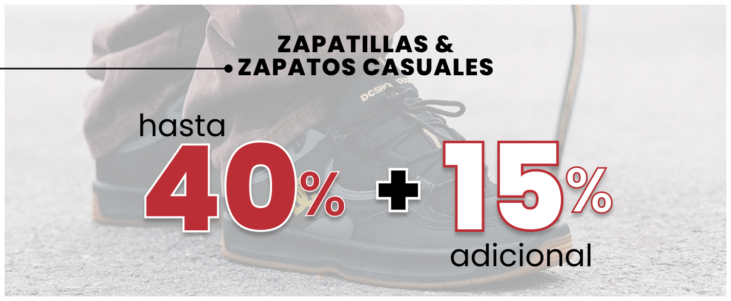 Oferta | Zapatillas y Zapatos Casuales hasta 40% dcto + 15% extra