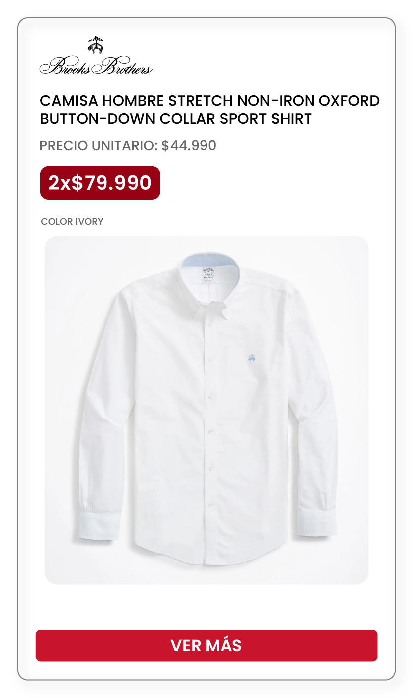 Cyber Day | Camisa Brooks Brothers $2x79.990