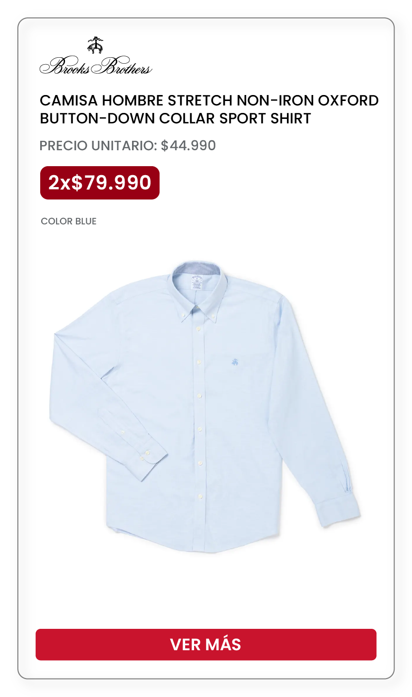 Cyber Day | Camisa Brooks Brothers $2x79.990
