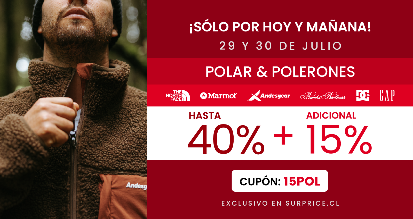 Surprice | Cupón Extra 15% Polar y Polerones