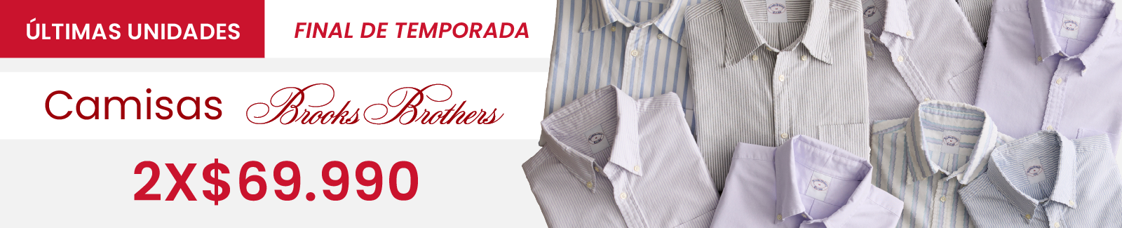 Surprice | Camisas Brooks Brothers 2x$69.990