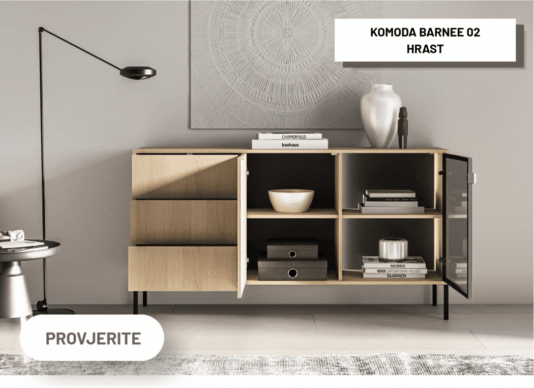 an image of a wooden dresser with a mirror and a plant