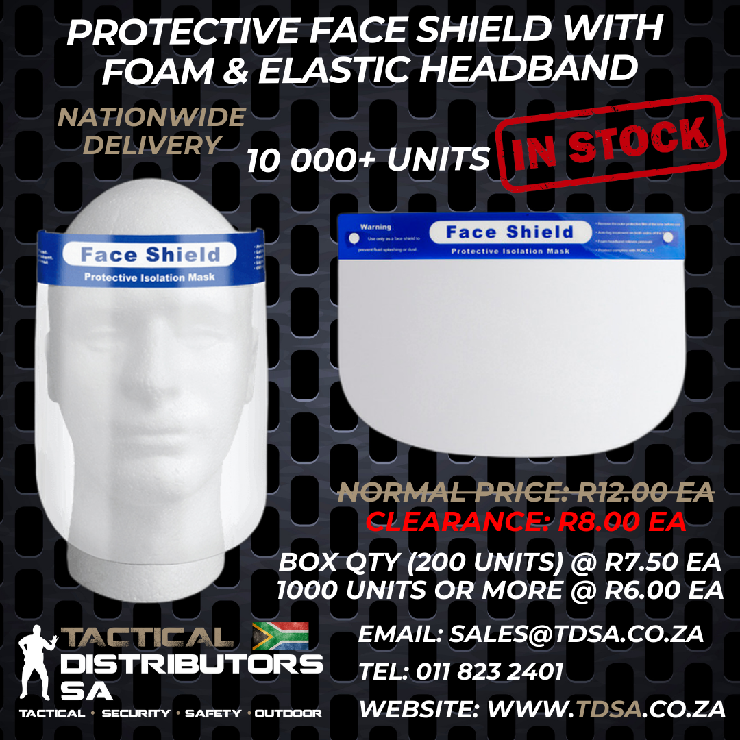 Protective Face Shield with Foam and Elastic Band