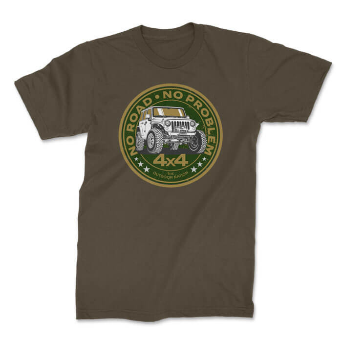 TON "No Road, No Problem - Jeep" Unisex Premium T-Shirt - OD
